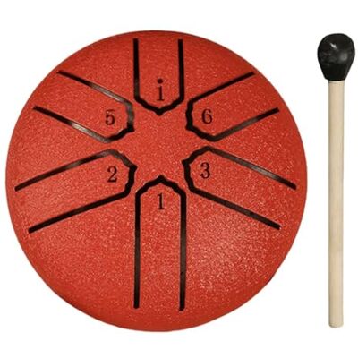 EnxJire Zungentrommel 3 Zoll 6 Noten Regentrommel for draußen Instrument Mini Handpan Trommel Outdoor for Yoga Meditation(Red) EnxJire Zungentrommel 3 Zoll 6 Noten Regentrommel for draußen Instrument Mini Handpan Trommel Outdoor for Yoga Meditation(Red)