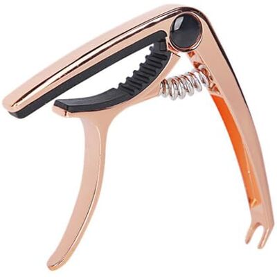 Jazuaiao Bewegliche Kapodaster, verschiebbare Kapodaster, Rose gold Weiche Silikon Pad Capos Stimmen des Tons von Saiteninstrumenten für klassische E Gitarren Bass Ukulelen Jazuaiao Bewegliche Kapodaster, verschiebbare Kapodaster, Rose gold Weiche Silikon Pad Capos Stimmen des Tons von Saiteninstrumenten für klassische E Gitarren Bass Ukulelen