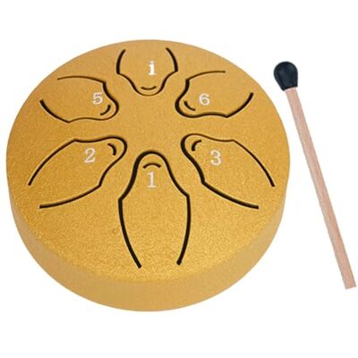 Generic 3 Zoll 6 Noten Regentrommel Instrument Hand Pan Drum Percussion Musikinstrumente for Yoga Meditation Einzigartiges Geschenk Generic 3 Zoll 6 Noten Regentrommel Instrument Hand Pan Drum Percussion Musikinstrumente for Yoga Meditation Einzigartiges Geschenk