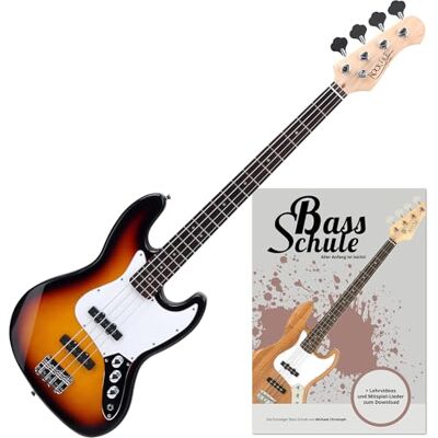 ROCKTILE Fatboy II SB E-Bass Sunburst Set inkl. Schule, Jazz-Style E-Bass 2 Single Coil Tonabnehmer, 2 Volume-/1 Toneregler, Korpus: Linde, Hals: Ahorn (unbehandelt), Griffbrett: Palisander, 21 Bünde ROCKTILE Fatboy II SB E-Bass Sunburst Set inkl. Schule, Jazz-Style E-Bass 2 Single Coil Tonabnehmer, 2 Volume-/1 Toneregler, Korpus: Linde, Hals: Ahorn (unbehandelt), Griffbrett: Palisander, 21 Bünde