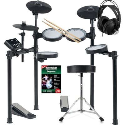 XDrum DD-460C E-Drum Kit Home Set, Elektronisches Schlagzeug mit Mesh Heads 4x 8" Single-Zone Snare-/Tom-Pad, 1x Kick-Controller, 3x 10" Dual-Zone Becken-Pad, Inklusive Rack, 25 Preset Kits, Aux In (3 XDrum DD-460C E-Drum Kit Home Set, Elektronisches Schlagzeug mit Mesh Heads 4x 8" Single-Zone Snare-/Tom-Pad, 1x Kick-Controller, 3x 10" Dual-Zone Becken-Pad, Inklusive Rack, 25 Preset Kits, Aux In (3