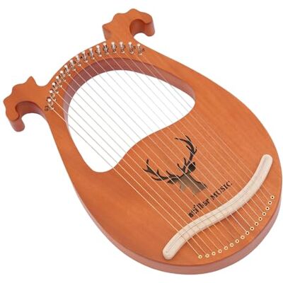 Haoxuesen Leier Harfe Massivholz Mahagoni Lyre Instrument, Vintage Instrument Tragbare 16 Metallsaiten Lye Harfe, Für Erwachsene/Kinder/Anfänger Mit Stimmschlüssel Und 1Satz Extra Saiten (Holzfarbe) Haoxuesen Leier Harfe Massivholz Mahagoni Lyre Instrument, Vintage Instrument Tragbare 16 Metallsaiten Lye Harfe, Für Erwachsene/Kinder/Anfänger Mit Stimmschlüssel Und 1Satz Extra Saiten (Holzfarbe)