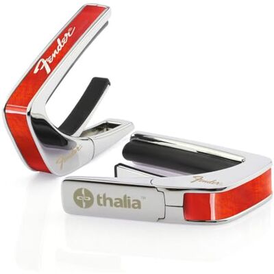 Thalia Fender by Gitarren Kapodaster, offizielles Lizenzprodukt, Red Angel Wing Einlage mit weißem Perine Logo Thalia Fender by Gitarren Kapodaster, offizielles Lizenzprodukt, Red Angel Wing Einlage mit weißem Perine Logo