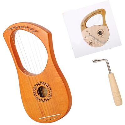 ZYKEJJDDAK 7-saitige Holzharfe mit warmem, natürlichem Klang, ideal für Heimkonzerte, Musikerziehung, Anfänger, mit freundlichen Materialien, handgefertigt, Holzharfe, Geschenk ZYKEJJDDAK 7-saitige Holzharfe mit warmem, natürlichem Klang, ideal für Heimkonzerte, Musikerziehung, Anfänger, mit freundlichen Materialien, handgefertigt, Holzharfe, Geschenk