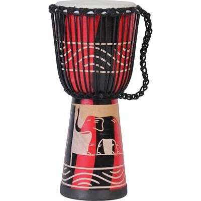 Ciffre 30cm Profi Djembe Trommel Bongo Drum Buschtrommel Percussion Motiv Roter Elefant (Für Kinder im Kindergarten Alter) Ciffre 30cm Profi Djembe Trommel Bongo Drum Buschtrommel Percussion Motiv Roter Elefant (Für Kinder im Kindergarten Alter)