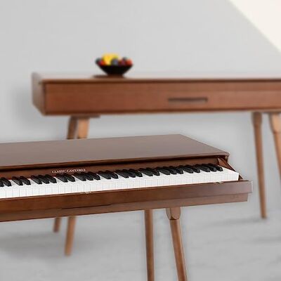 Classic Cantabile DP-730 Digitalpiano Tisch mit eingebautem Piano Zeitloses Design 88 Tasten Klavier mit Hammermechanik (Walnuss dunkel, Digitalpiano) Classic Cantabile DP-730 Digitalpiano Tisch mit eingebautem Piano Zeitloses Design 88 Tasten Klavier mit Hammermechanik (Walnuss dunkel, Digitalpiano)