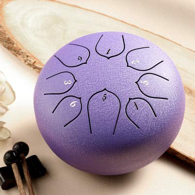 YUEKO Mini 8-Tone Stahl Zungentrommel 6 Zoll Zungentrommel C Key Lotus Hand Pan Drum Kleine Trommel Musikinstrumente Erwachsene mit Drum Mallets Tragetasche Percussion (Lavendel) YUEKO Mini 8-Tone Stahl Zungentrommel 6 Zoll Zungentrommel C Key Lotus Hand Pan Drum Kleine Trommel Musikinstrumente Erwachsene mit Drum Mallets Tragetasche Percussion (Lavendel)