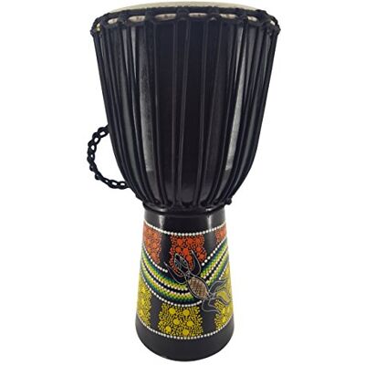 Ciffre 30cm Profi Djembe Trommel Bongo Drum Buschtrommel Percussion Motiv Buntes Muster Gecko Bemalt (Für Kinder im Kindergarten Alter) Ciffre 30cm Profi Djembe Trommel Bongo Drum Buschtrommel Percussion Motiv Buntes Muster Gecko Bemalt (Für Kinder im Kindergarten Alter)