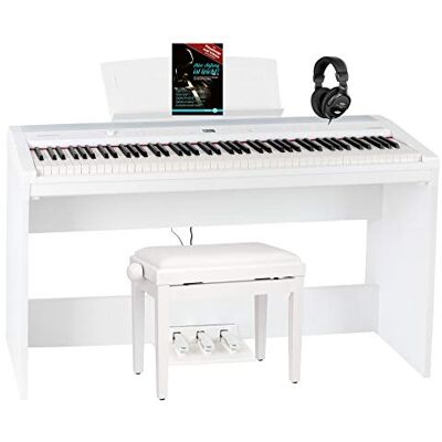 Steinmayer P-60 WM Stagepiano Home Set (88 Tasten und passendem Unterbau, Hammermechanik, Anschlagdynamik, 128-fach polyphon, 14 Sounds, inkl. Pianobank, Kopfhörer, Notenhalter, & Noten) Weiß Steinmayer P-60 WM Stagepiano Home Set (88 Tasten und passendem Unterbau, Hammermechanik, Anschlagdynamik, 128-fach polyphon, 14 Sounds, inkl. Pianobank, Kopfhörer, Notenhalter, & Noten) Weiß