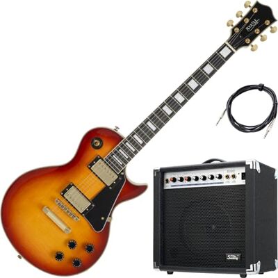 ROCKTILE Pro L-200OHB E-Gitarre Set – Single Cut in Orange Honey Burst mit Humbucker, Mahagoni-Korpus & 60W Verstärker AK20GR – Anfänger & Fortgeschrittene – Komplettset inkl. Kabel & Combo-Verstärker ROCKTILE Pro L-200OHB E-Gitarre Set – Single Cut in Orange Honey Burst mit Humbucker, Mahagoni-Korpus & 60W Verstärker AK20GR – Anfänger & Fortgeschrittene – Komplettset inkl. Kabel & Combo-Verstärker
