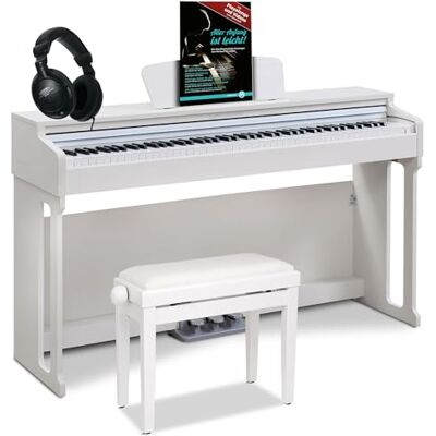 Classic Cantabile DP-220 WM E-Piano Set Digital Piano 88 gewichtete Tasten mit Hammermechanik Inklusive Pianobank, Kopfhörer und Klavierschule Layer-, Split- und Twinova-Funktion 3 Pedale Classic Cantabile DP-220 WM E-Piano Set Digital Piano 88 gewichtete Tasten mit Hammermechanik Inklusive Pianobank, Kopfhörer und Klavierschule Layer-, Split- und Twinova-Funktion 3 Pedale