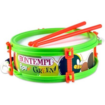 Bontempi Green Kleines Trommel mit Schultergurt, Komplett mit Sticks, Realistischer Klang, Ø 150mm, Musikalisches Spielzeug für Kinder ab 18 Monaten Bontempi Green Kleines Trommel mit Schultergurt, Komplett mit Sticks, Realistischer Klang, Ø 150mm, Musikalisches Spielzeug für Kinder ab 18 Monaten