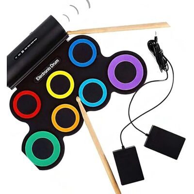 yanwuwa Aufrollbare USB Elektronische Trommel für alle Fähigkeitsstufen, tragbares Design, Sound-Konnektivität und leicht zu reinigende Oberflächen, Anfänger-Trommelset für Kinder yanwuwa Aufrollbare USB Elektronische Trommel für alle Fähigkeitsstufen, tragbares Design, Sound-Konnektivität und leicht zu reinigende Oberflächen, Anfänger-Trommelset für Kinder