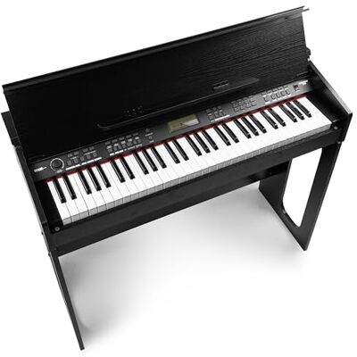 MAX RhapsodyDP61 Digitales E Piano Keyboard mit 61 Tasten, Keyboard mit Anschlagdynamik, Klavier-Möbel Ständer, 300 Sounds und Rhythmen, 80 Demos, Effekt Akkorde, USB, MIDI, Sustain Anschluss MAX RhapsodyDP61 Digitales E Piano Keyboard mit 61 Tasten, Keyboard mit Anschlagdynamik, Klavier-Möbel Ständer, 300 Sounds und Rhythmen, 80 Demos, Effekt Akkorde, USB, MIDI, Sustain Anschluss