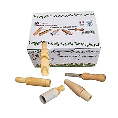 Fuzeau 78320 – Set mit 5 Stück aus Naturholz – zum Nachahmen von Vögeln im Garten – Atmosphäre Natur – ab 4 Jahren Fuzeau 78320 – Set mit 5 Stück aus Naturholz – zum Nachahmen von Vögeln im Garten – Atmosphäre Natur – ab 4 Jahren