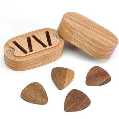 keepdrum Plektrum-Box mit 4 Gitarren-Picks aus Holz keepdrum Plektrum-Box mit 4 Gitarren-Picks aus Holz