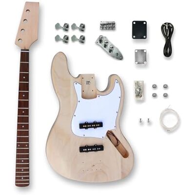Generic WUQUMUSC Unvollendete E-Bass-Gitarren-Set, 20 Bünde, 86,4 cm, Lindenholz-Korpus, Ahorn-Hals für DIY Generic WUQUMUSC Unvollendete E-Bass-Gitarren-Set, 20 Bünde, 86,4 cm, Lindenholz-Korpus, Ahorn-Hals für DIY