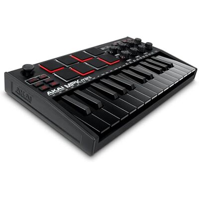 Akai MPK Mini MK3 USB MIDI Keyboard Controller, Schwarz Akai MPK Mini MK3 USB MIDI Keyboard Controller, Schwarz