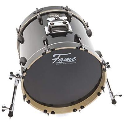 Fame Maple Standard BassDrum, 16"x14", Ahorn, Schwarz Hochglanz, Chrom Hardware Fame Maple Standard BassDrum, 16"x14", Ahorn, Schwarz Hochglanz, Chrom Hardware