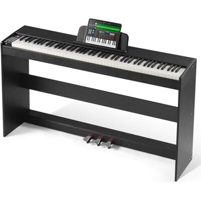 VEVOR Digitalpiano, 88 Tasten, Elektrisches Klaviere, Doppeltastatur und Lautsprecher, einfache Gehäusehalterung mit Kopfhörer, 200 Töne und Rhythmen, unterstützt Bluetooth/USB/MIDI, für Anfänger VEVOR Digitalpiano, 88 Tasten, Elektrisches Klaviere, Doppeltastatur und Lautsprecher, einfache Gehäusehalterung mit Kopfhörer, 200 Töne und Rhythmen, unterstützt Bluetooth/USB/MIDI, für Anfänger