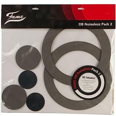 Fame DB Noiselezz Pack Two, Selbstklebendes Drumfell-Zubehör, 80% Lautstärkereduktion, Natürliches Spielgefühl, Leises Schlagzeug Üben, Geeignet für 14"-16" Mesh Heads, Grau Fame DB Noiselezz Pack Two, Selbstklebendes Drumfell-Zubehör, 80% Lautstärkereduktion, Natürliches Spielgefühl, Leises Schlagzeug Üben, Geeignet für 14"-16" Mesh Heads, Grau