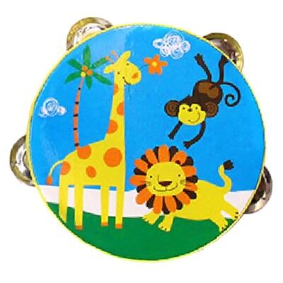 TUXCAXI Schlaginstrument Tamburine in leuchtenden Farben, Tier, 15cm Spielen TUXCAXI Schlaginstrument Tamburine in leuchtenden Farben, Tier, 15cm Spielen