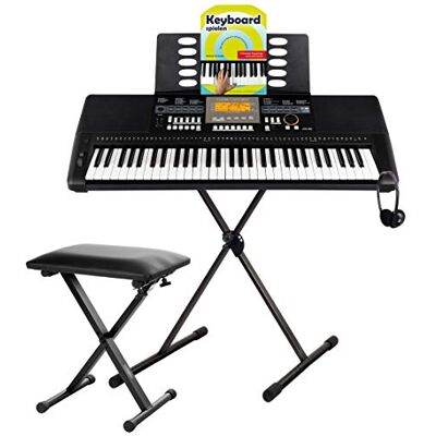 Classic Cantabile CPK-403 Keyboard Deluxe Set 61 Tasten mit Anschlagdynamik 618 Klänge und 200 Begleitrhythmen -inkl. Ständer, Bank, Tasche, Kopfhörer und Keyboardschule schwarz Classic Cantabile CPK-403 Keyboard Deluxe Set 61 Tasten mit Anschlagdynamik 618 Klänge und 200 Begleitrhythmen -inkl. Ständer, Bank, Tasche, Kopfhörer und Keyboardschule schwarz