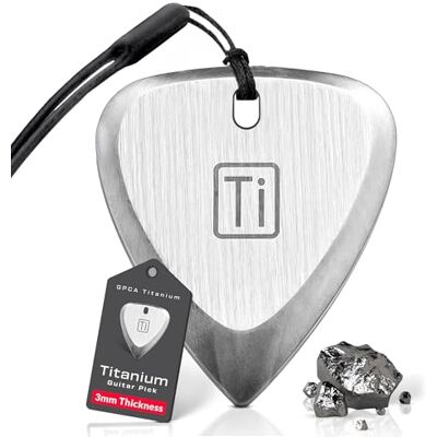 GPCA Titan-Gitarrenplektrum, 3 mm dickes Metall-Gitarrenplektrum für Gitarre, Bass und Ukulele, kommt mit Handschlaufe, unverzichtbares Gitarrenzubehör, Geschenk für Musiker und Musikliebhaber GPCA Titan-Gitarrenplektrum, 3 mm dickes Metall-Gitarrenplektrum für Gitarre, Bass und Ukulele, kommt mit Handschlaufe, unverzichtbares Gitarrenzubehör, Geschenk für Musiker und Musikliebhaber