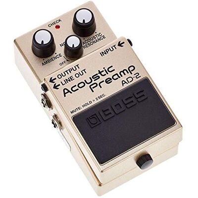 Boss AD-2 Acoustic Preamp Gitarrenpedal, Elektroakustischer Gitarrenvorverstärker mit modernem Sound-Processing Boss AD-2 Acoustic Preamp Gitarrenpedal, Elektroakustischer Gitarrenvorverstärker mit modernem Sound-Processing
