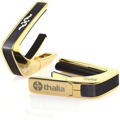 Thalia Taylor by Kapodaster mit Gold-Finish, 400er-Serie, Ebenholz mit Perlmutt Renaissance Griffbrett-Marker Thalia Taylor by Kapodaster mit Gold-Finish, 400er-Serie, Ebenholz mit Perlmutt Renaissance Griffbrett-Marker