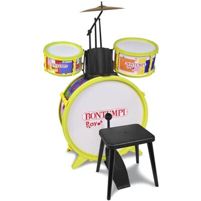 Bontempi BeatMasterPro Klassisches 4-Teile Schlagzeug mit Hocker und Zwei Sticks für EIN komplettes Musikerlebnis Gelb 68x50x50 cm Bontempi BeatMasterPro Klassisches 4-Teile Schlagzeug mit Hocker und Zwei Sticks für EIN komplettes Musikerlebnis Gelb 68x50x50 cm