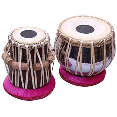 SM'SAI MUSICALS SAI MUSICAL, Basic Tabla Drums Set Steel Bayan Dayan mit Buch, Hammer, Kissen und Bezug SM'SAI MUSICALS SAI MUSICAL, Basic Tabla Drums Set Steel Bayan Dayan mit Buch, Hammer, Kissen und Bezug