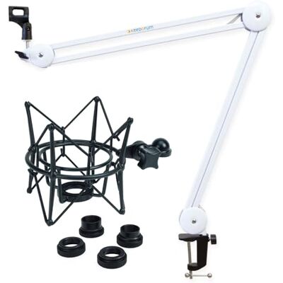 keepdrum MS138WH Gelenkarm-Stativ Weiss mit MS090B Multi-Mikrofon-Spinne Schwarz keepdrum MS138WH Gelenkarm-Stativ Weiss mit MS090B Multi-Mikrofon-Spinne Schwarz