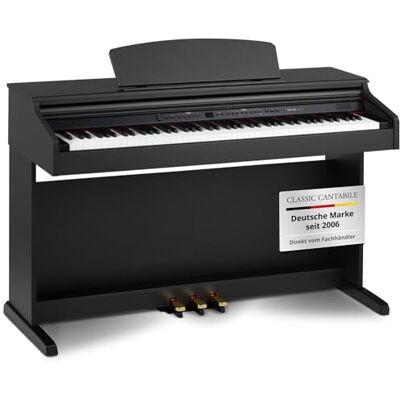 Classic Cantabile DP-50 SM E-Piano Schwarz matt, Allgemein, LED-Display Tonumfang: 7 1/4 Oktaven, Klappbare Notenablage, Versenkbare Klaviaturabdeckung, Stufenlose Lautstärkeregelung (Drehknopf) Classic Cantabile DP-50 SM E-Piano Schwarz matt, Allgemein, LED-Display Tonumfang: 7 1/4 Oktaven, Klappbare Notenablage, Versenkbare Klaviaturabdeckung, Stufenlose Lautstärkeregelung (Drehknopf)