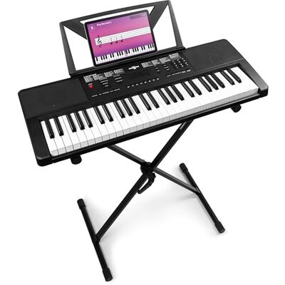 MAX Rhapsody54 Keyboard Piano mit Notenhalter für Anfänger, 54 Tasten Keyboard mit Ständer, Lautsprecher, Display, 50 Demo Songs, Lern-Funktion, 600 Klangarten, 8 Percussion Sounds MAX Rhapsody54 Keyboard Piano mit Notenhalter für Anfänger, 54 Tasten Keyboard mit Ständer, Lautsprecher, Display, 50 Demo Songs, Lern-Funktion, 600 Klangarten, 8 Percussion Sounds