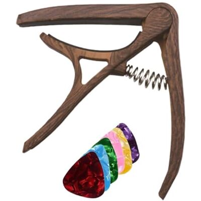 Raxove Kapodaster für akustische Gitarre Stimmgerät-Klemmclip Tragbar E-Gitarren-Kapodaster mit 6 Plektren Musikpraxis Spieler Anfänger Musiker Darsteller Starter Männer Fr Raxove Kapodaster für akustische Gitarre Stimmgerät-Klemmclip Tragbar E-Gitarren-Kapodaster mit 6 Plektren Musikpraxis Spieler Anfänger Musiker Darsteller Starter Männer Fr