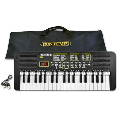 Bontempi KeyRhythm Digital Keyboard Piano with 37 Keys, 2 cm Pitch, Headphone Jack, Pentagram Stripes, Metronome and Transposer, 52 x 19.5 x 5 cm Bontempi KeyRhythm Digital Keyboard Piano with 37 Keys, 2 cm Pitch, Headphone Jack, Pentagram Stripes, Metronome and Transposer, 52 x 19.5 x 5 cm