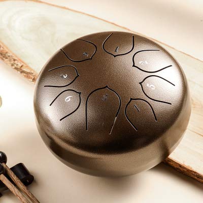YUEKO Mini 8-Tone Stahl Zungentrommel 6 Zoll Zungentrommel C Key Lotus Hand Pan Drum mit Drum Mallets Tragetasche Percussion (Bronze) YUEKO Mini 8-Tone Stahl Zungentrommel 6 Zoll Zungentrommel C Key Lotus Hand Pan Drum mit Drum Mallets Tragetasche Percussion (Bronze)