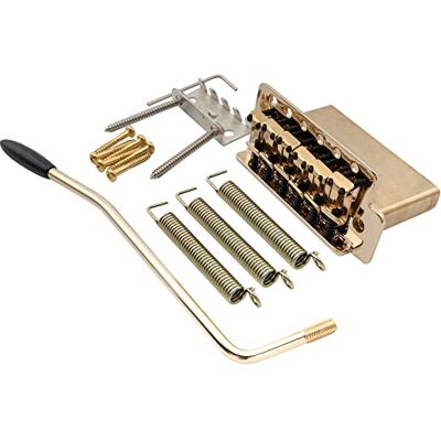 Musiclily Pro 52,5mm Vintage 6-Schrauben Tremolo Steg Bridge 40mm Solide Messing Block für Squier Strat Style E-Gitarre, Gold Musiclily Pro 52,5mm Vintage 6-Schrauben Tremolo Steg Bridge 40mm Solide Messing Block für Squier Strat Style E-Gitarre, Gold