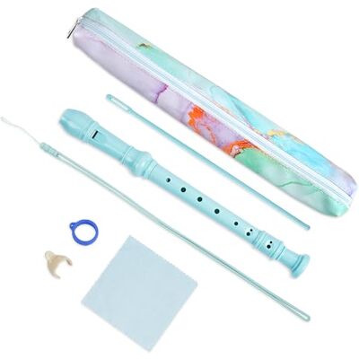 Czzmy Blockflöte für Anfänger Sopran Deutsche Griffweise, 8-Loch Flöte für Erwachsene(6-Blue Green Splash-ink) Czzmy Blockflöte für Anfänger Sopran Deutsche Griffweise, 8-Loch Flöte für Erwachsene(6-Blue Green Splash-ink)