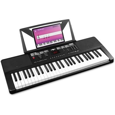 MAX Rhapsody54 Keyboard Piano mit Notenhalter für Anfänger und Fortgeschrittene, 54 Tasten E Piano mit Lautsprecher, Display, 50 Demo Songs, Piano Keyboard, Lern-Funktion, 600 Klangarten MAX Rhapsody54 Keyboard Piano mit Notenhalter für Anfänger und Fortgeschrittene, 54 Tasten E Piano mit Lautsprecher, Display, 50 Demo Songs, Piano Keyboard, Lern-Funktion, 600 Klangarten