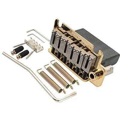 Musiclily Pro 52,5mm Stahl Saitenreiter 2-Punkt Style Gitarren Tremolo Steg Stahl Block für American Strat, Gold Musiclily Pro 52,5mm Stahl Saitenreiter 2-Punkt Style Gitarren Tremolo Steg Stahl Block für American Strat, Gold