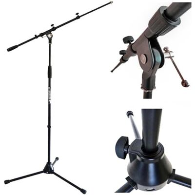 keepdrum MS107BK Mikrofonständer mit Galgen und Guss-Sockel in 4 Farben (Black) keepdrum MS107BK Mikrofonständer mit Galgen und Guss-Sockel in 4 Farben (Black)