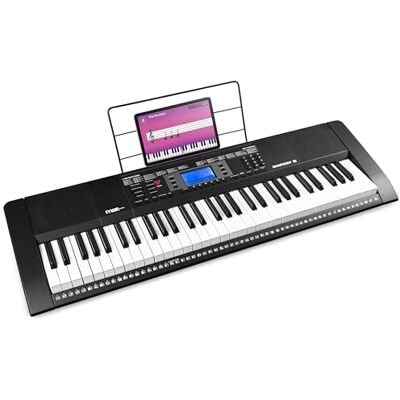 MAX Rhapsody61 Keyboard Piano mit 61 Tasten 600 Sounds & Rhythmen, LCD-Display, Lern-Funktion, Duo-Lautsprecher, MIDI, Kopfhöreranschluss – Perfektes E Piano Keyboard für Anfänger MAX Rhapsody61 Keyboard Piano mit 61 Tasten 600 Sounds & Rhythmen, LCD-Display, Lern-Funktion, Duo-Lautsprecher, MIDI, Kopfhöreranschluss – Perfektes E Piano Keyboard für Anfänger