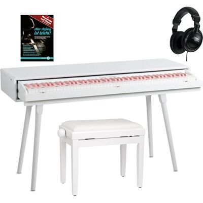 Classic Cantabile DP-730 WP Digitalpiano Set Tisch mit eingebautem Piano 88 Tasten mit Hammermechanik Inklusive Notenhalter, Pedaleinheit, Klavierbank, Kopfhörer und Schule Weiß matt Classic Cantabile DP-730 WP Digitalpiano Set Tisch mit eingebautem Piano 88 Tasten mit Hammermechanik Inklusive Notenhalter, Pedaleinheit, Klavierbank, Kopfhörer und Schule Weiß matt