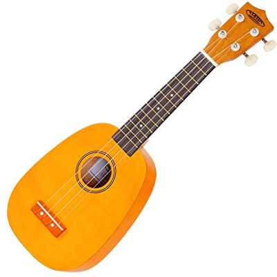 Classic Cantabile US-100P Sopran-Ukulele Pineapple (originelle Optik, 12 Bünde, edle Verarbeitung, leichtgängige Gitarrenmechanik, Hawaii-Feeling) gold-gelb Classic Cantabile US-100P Sopran-Ukulele Pineapple (originelle Optik, 12 Bünde, edle Verarbeitung, leichtgängige Gitarrenmechanik, Hawaii-Feeling) gold-gelb