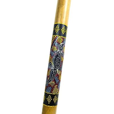 Simandra Didgeridoo Bambus Holz Aborigini bemalt geschnitzt Instrument fair Gecko Schildkröte Dot Painting (bemalt Gecko) Simandra Didgeridoo Bambus Holz Aborigini bemalt geschnitzt Instrument fair Gecko Schildkröte Dot Painting (bemalt Gecko)
