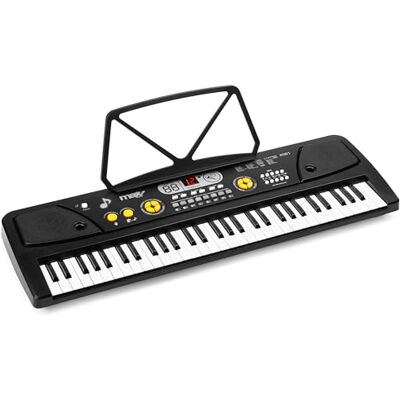 MAX KD61 Elektronische Tastatur für Kinder, 61 Tasten, mit Akku, Mikrofon, LED-Display, Aufnahme, Rhythmen, Akkorde und Lernfunktionen für Anfänger ab 5 Jahren – Schwarz MAX KD61 Elektronische Tastatur für Kinder, 61 Tasten, mit Akku, Mikrofon, LED-Display, Aufnahme, Rhythmen, Akkorde und Lernfunktionen für Anfänger ab 5 Jahren – Schwarz
