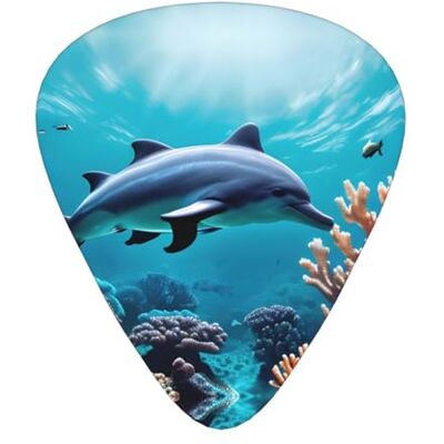 FKGKDF Beautiful Underwater World Delphins Coral Print 12 Pieces Guitar Picks For Guitars And Ukulele, Unique Guitar Present FKGKDF Beautiful Underwater World Delphins Coral Print 12 Pieces Guitar Picks For Guitars And Ukulele, Unique Guitar Present