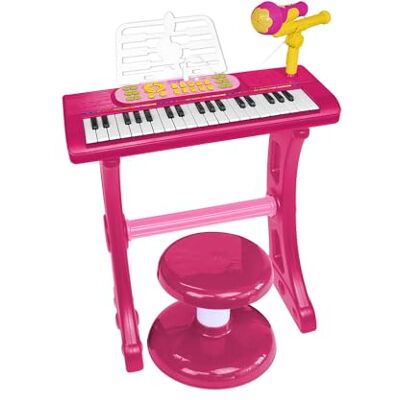 Bontempi MiniKeyFun Tastiera Giocattolo hat 37 Tasti per Piccoli Musicisti Con Microfono, Sgabello und Leggio, Blu e Rosso, 59,9 x 42,9 x 11,9 cm Bontempi MiniKeyFun Tastiera Giocattolo hat 37 Tasti per Piccoli Musicisti Con Microfono, Sgabello und Leggio, Blu e Rosso, 59,9 x 42,9 x 11,9 cm